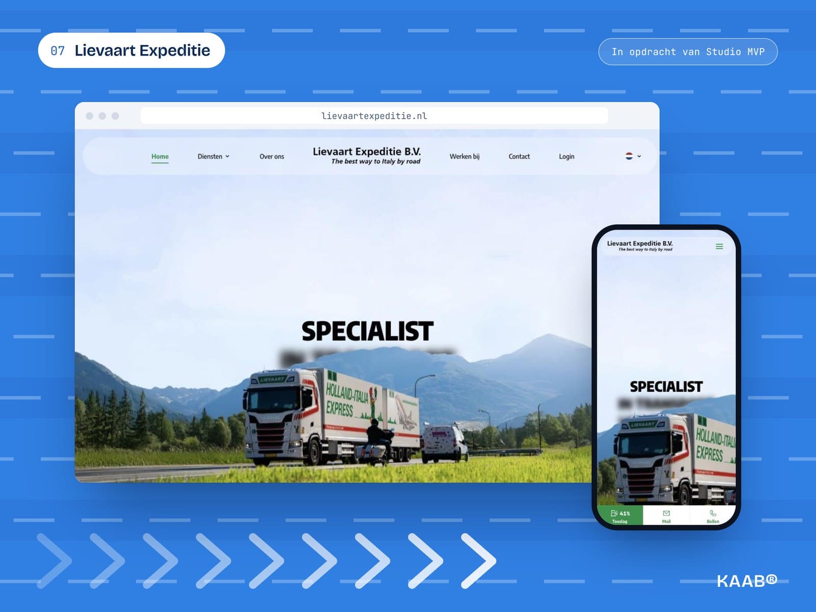 Lievaart Expeditie — schermafbeelding van de site