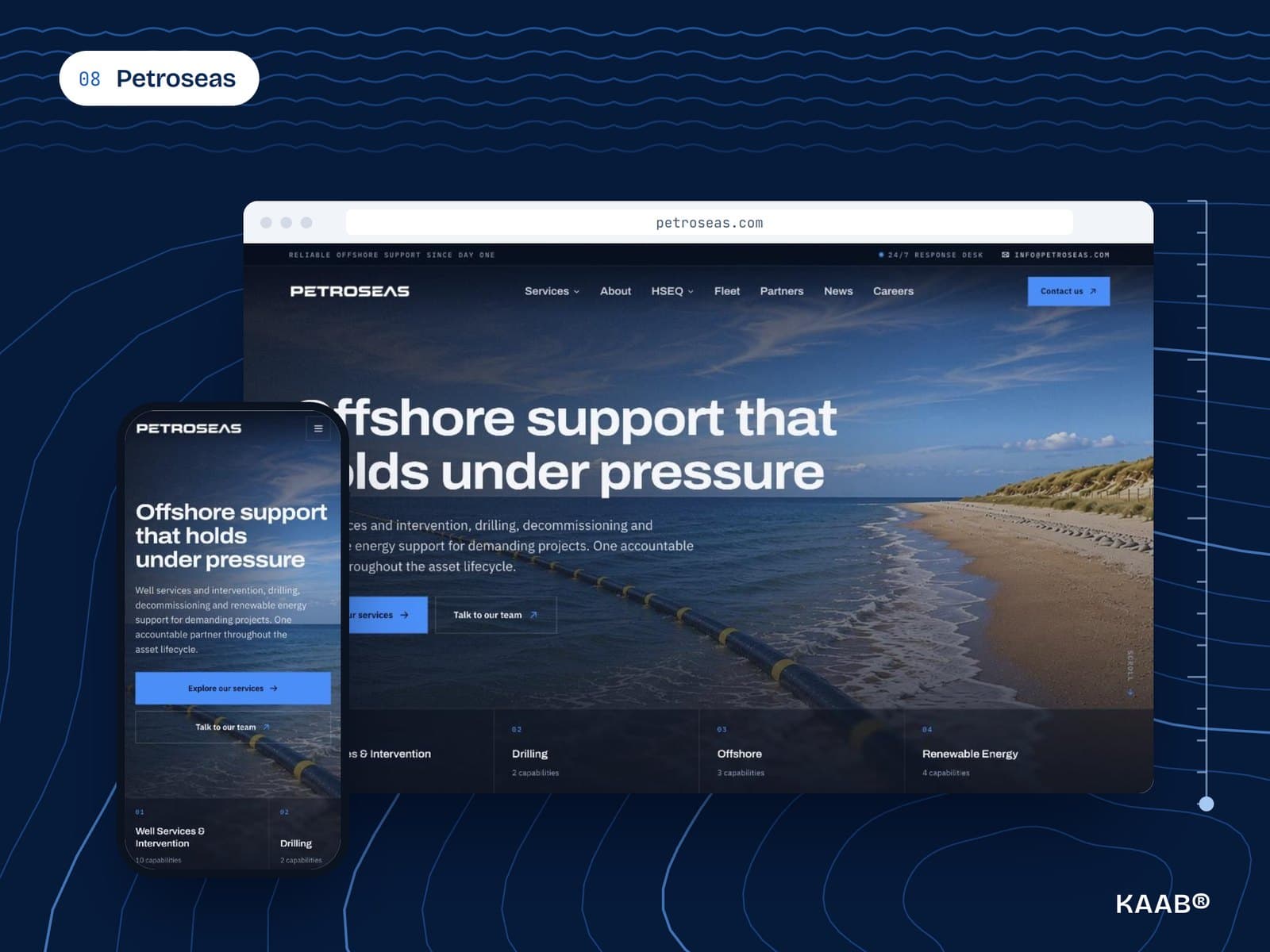 De homepage van Petroseas