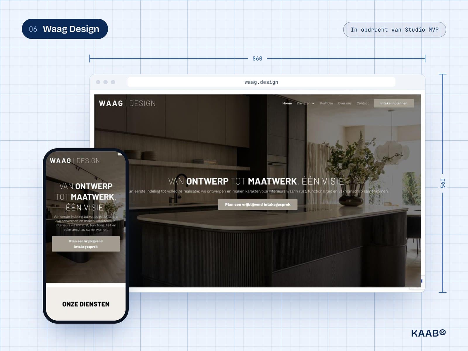 De homepage van Waag Design
