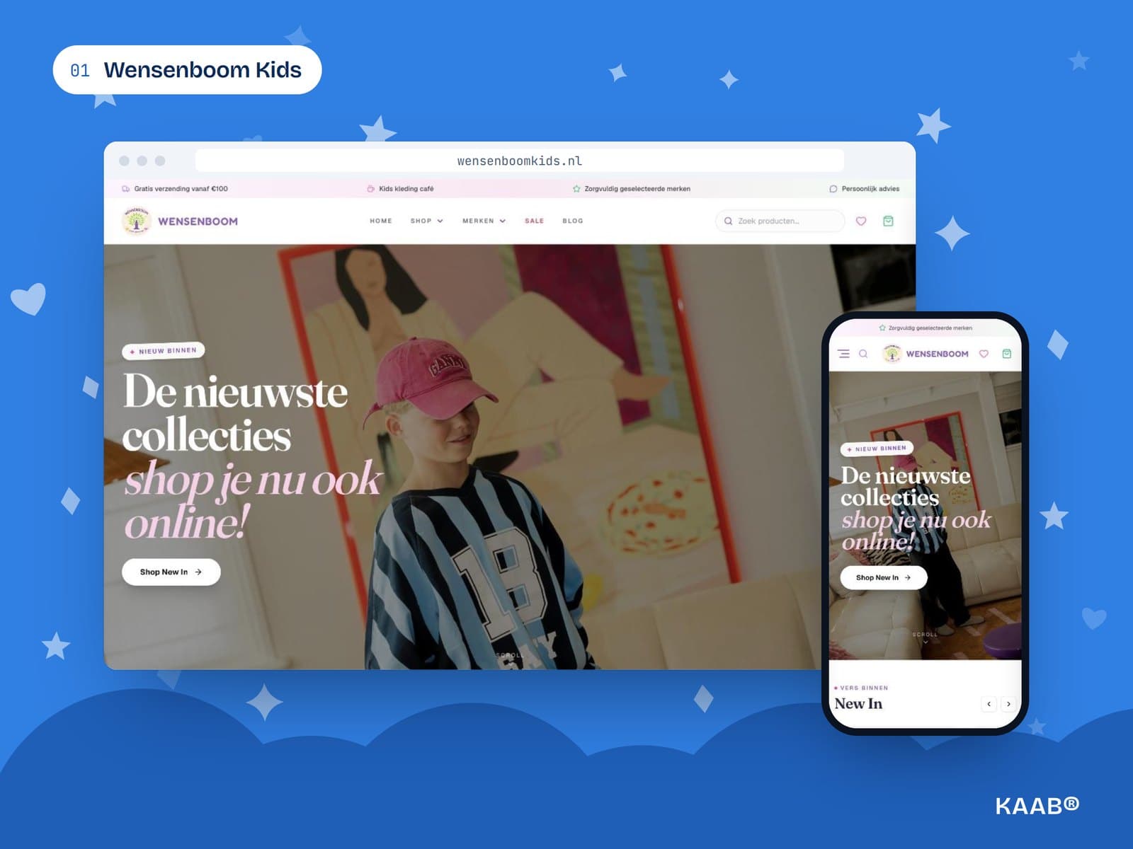 Wensenboom Kids — schermafbeelding van de site